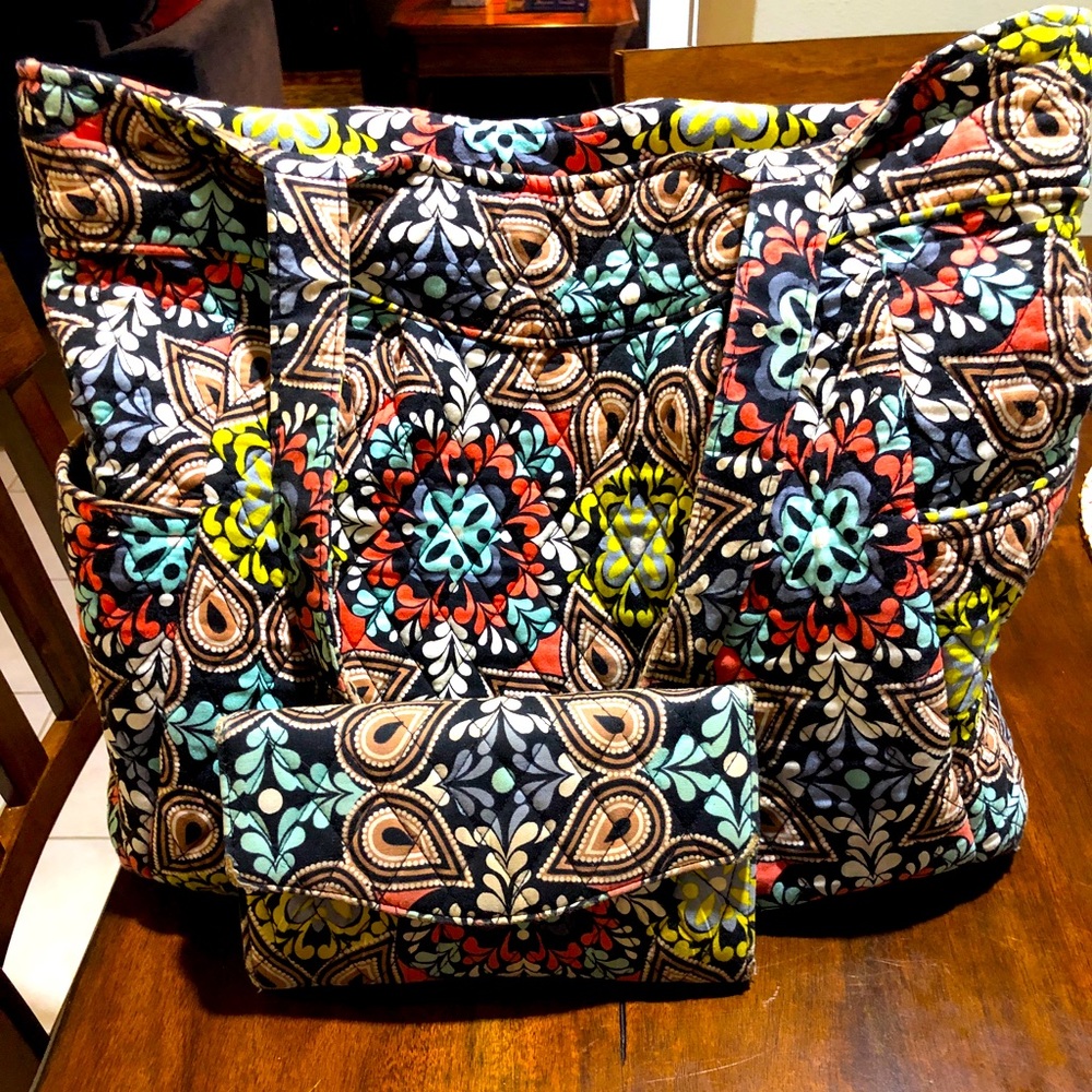 Vera Bradley Large Tote with Matching Wallet